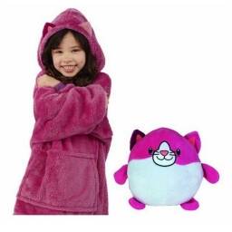 CAMPERA BUZO PELUCHE ALMOHADON INFANTIL ROSADO HUGGLE