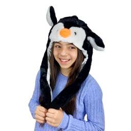 GORRO NIO INFANTIL MUEVE OREJAS CON LUCES LED PINGUINO