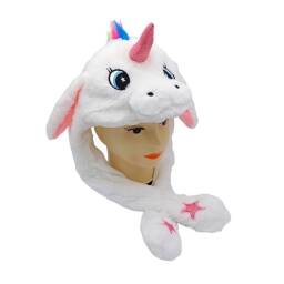 GORRO NIO INFANTIL MUEVE OREJAS CON LUCES LED Unicornio Blanco