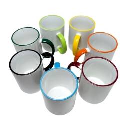 Tazas con Bordes de Color