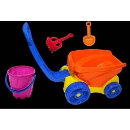 CARRITO DE ARRASTRE + BALDE REDONDO + 2 ACCESORIOS