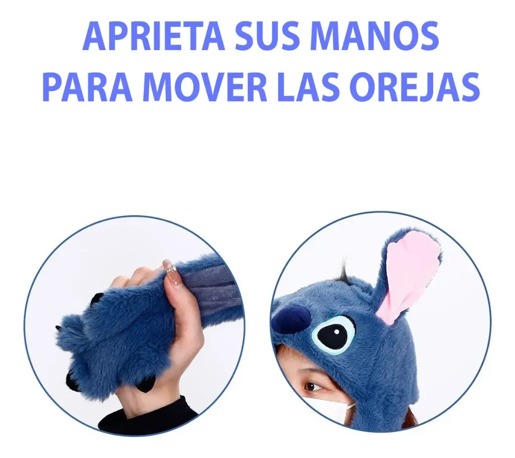 Gorro Niño Infantil Mueve Orejas Con Luces Led 