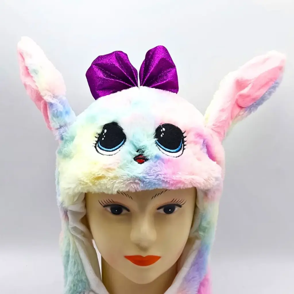 Gorro Infantil Abrigado Mueve Orejas Arcoiris Con Luces Niño