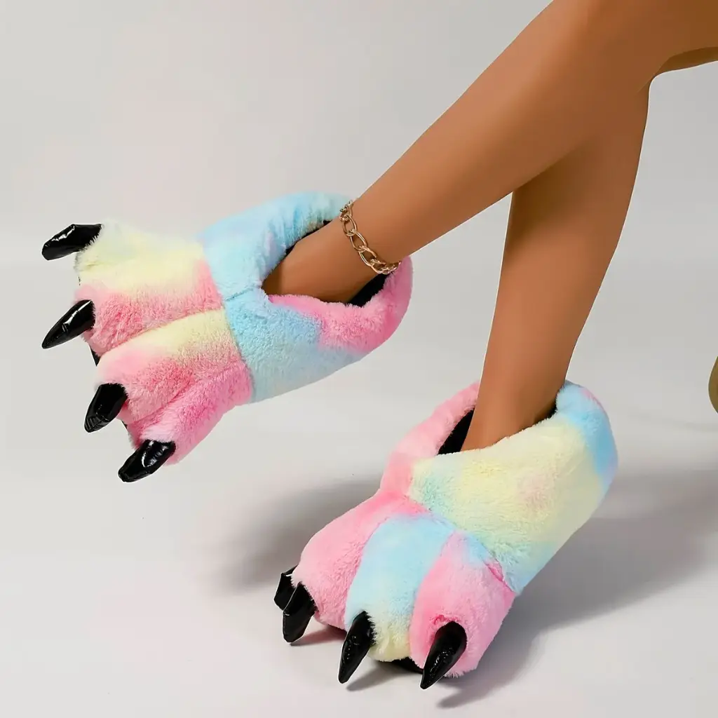 Pantuflas De Garras Multicolor Pasteles