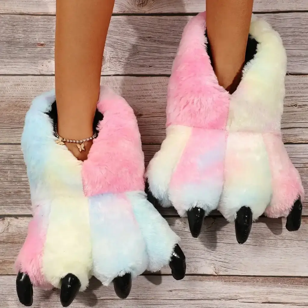 Pantuflas De Garras Multicolor Pasteles