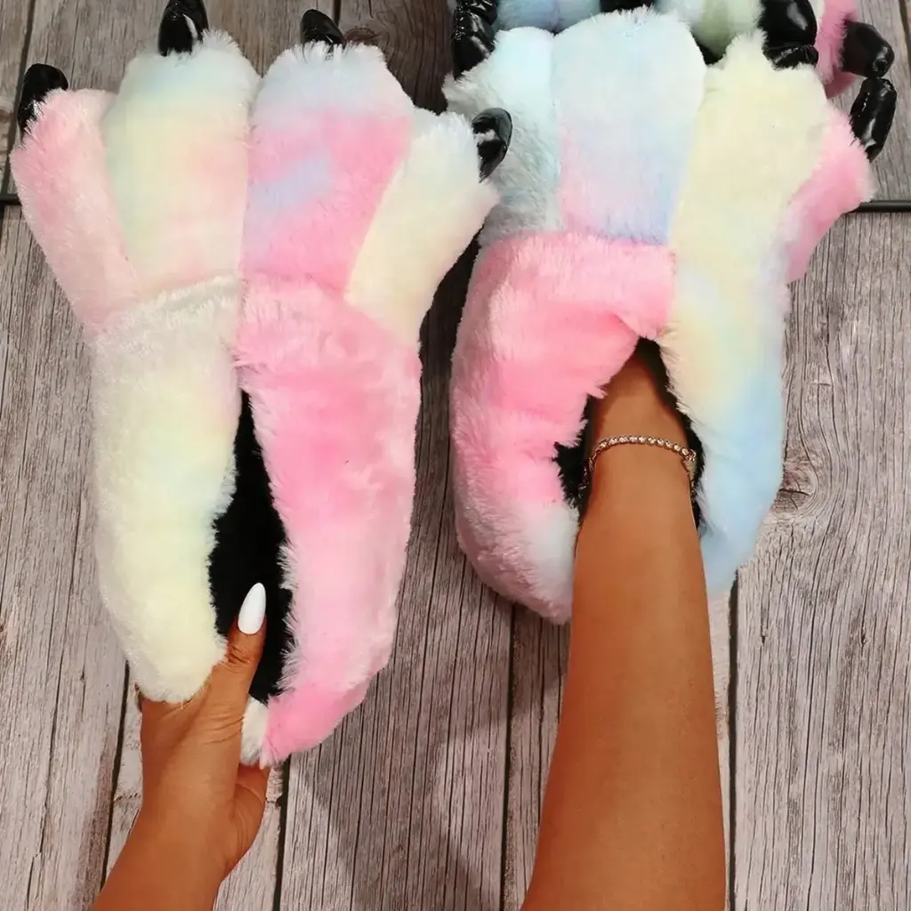 Pantuflas De Garras Multicolor Pasteles