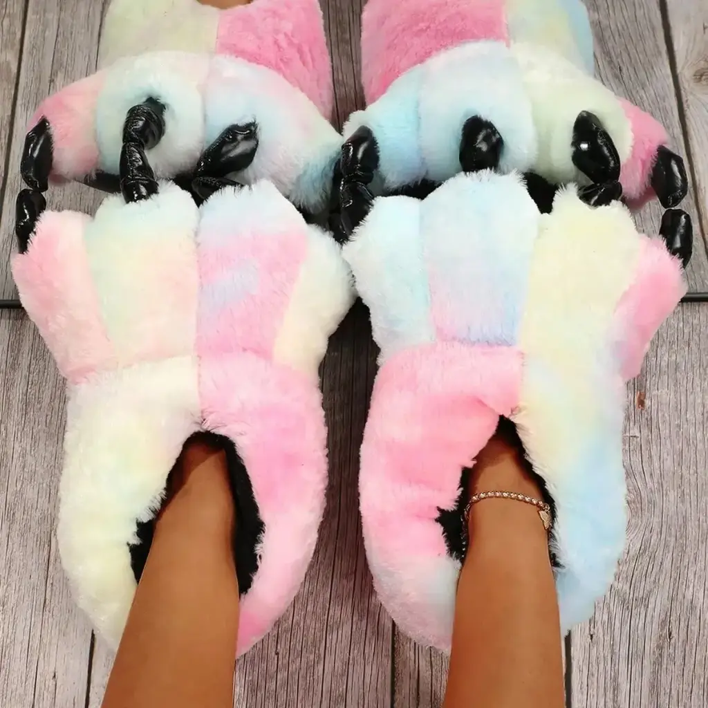 Pantuflas De Garras Multicolor Pasteles