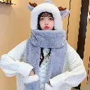 Gorro Bufanda 3 En 1 Abrigado Invierno Polar Oso Alce