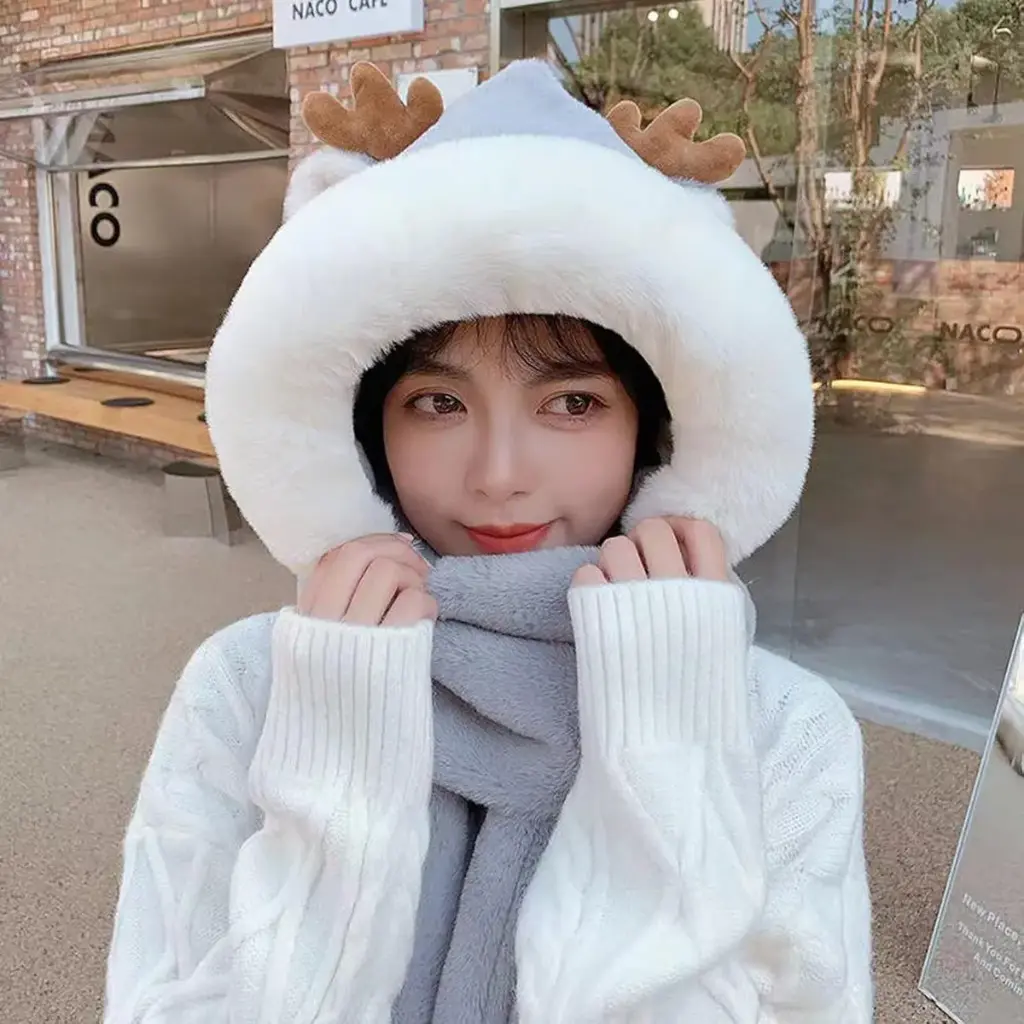 Gorro Bufanda 3 En 1 Abrigado Invierno Polar Oso Alce