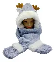 Gorro Bufanda 3 En 1 Abrigado Invierno Polar Oso Alce