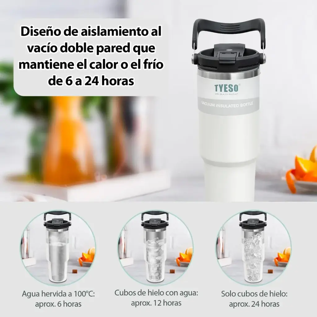 Vaso Jarro Térmico -750ml Tyeso Acero Inox Frio Calor Mug