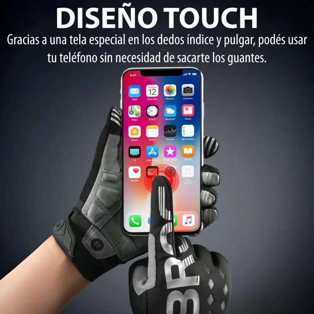 Guantes Rockbros Con Forro Térmico Polar Apto Touch