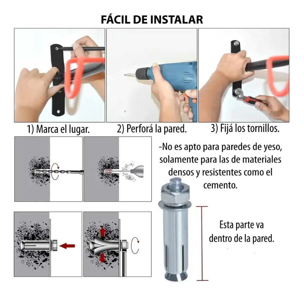 Soporte Para Colgar Bicicleta En Pared Forrado Y Retráctil