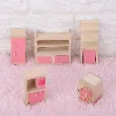 Set Muebles Madera Cocina Kitchen 5 Piezas Juguete Casita