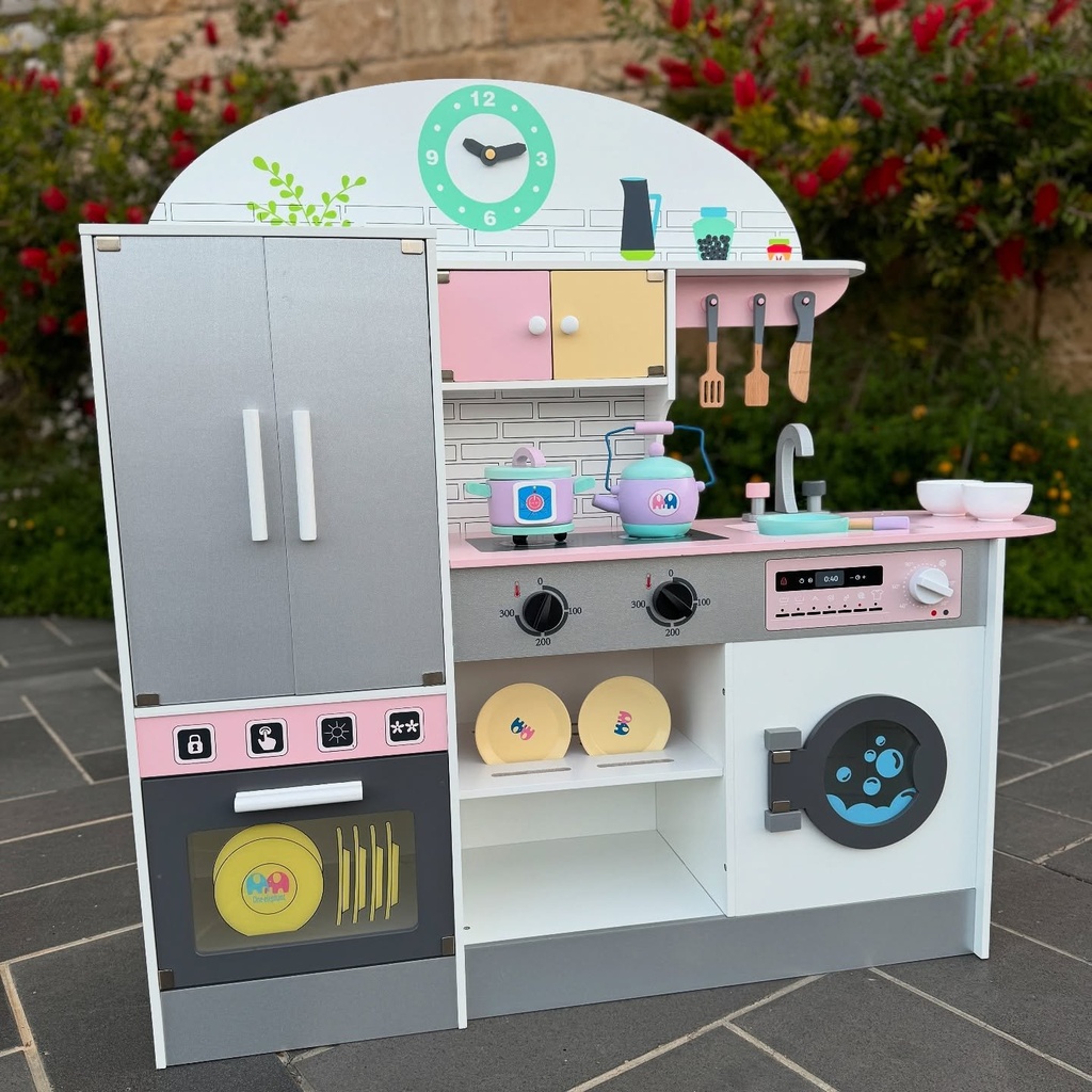 Cocina De Madera Completa Con Heladera Lavarropa Accesorios®