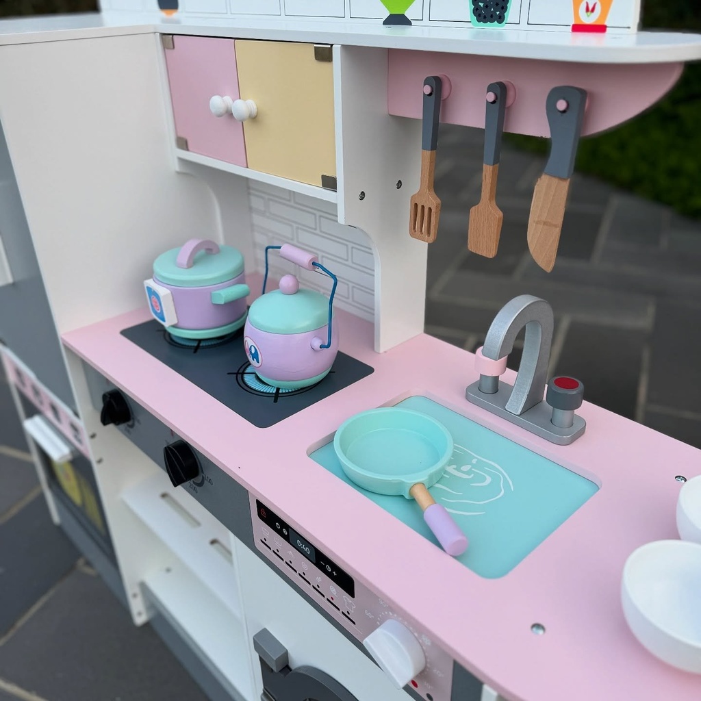 Cocina De Madera Completa Con Heladera Lavarropa Accesorios®