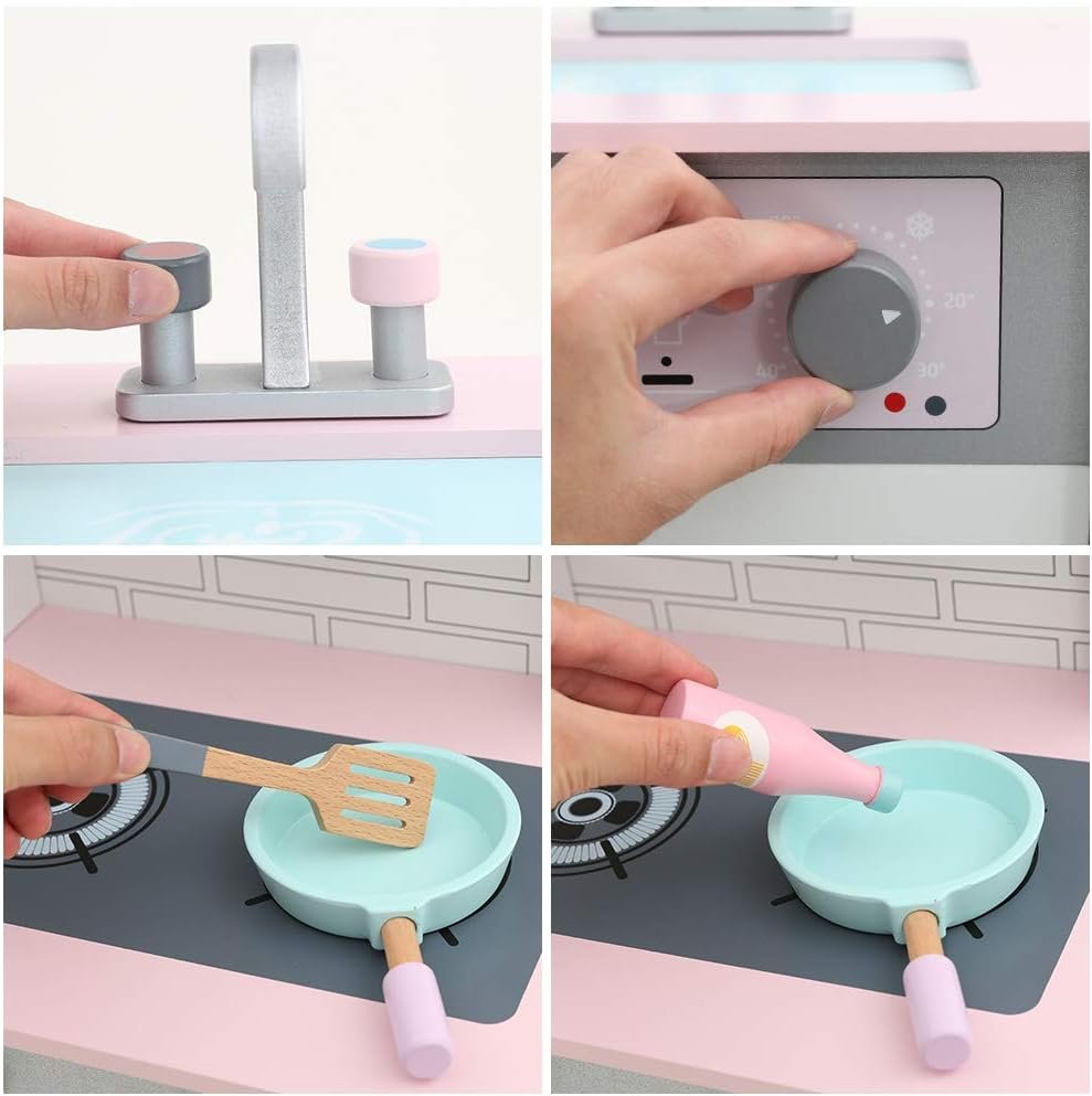 Cocina De Madera Completa Con Heladera Lavarropa Accesorios®