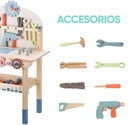 Juego Mesa De Herramientas De Madera Con Accesorios 80x60x30