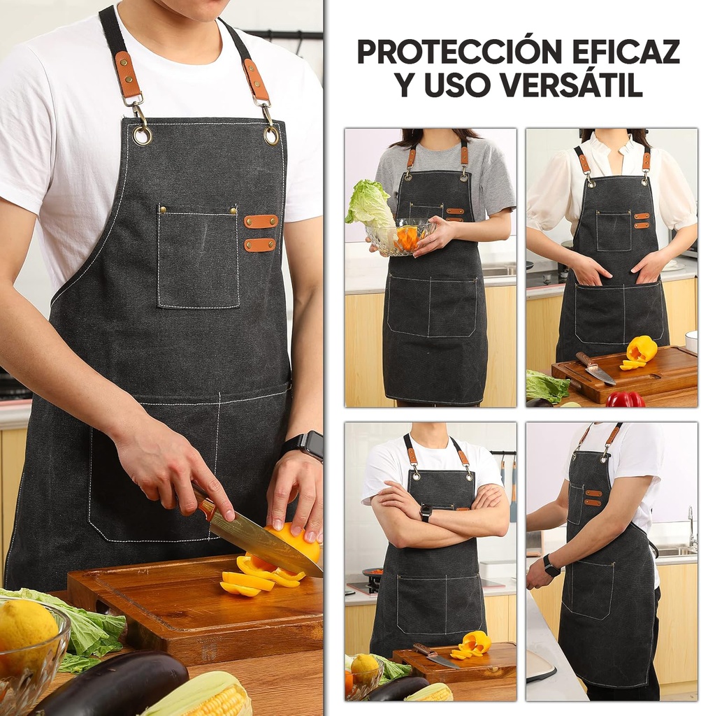 Delantal Gastronómico Unisex Jean Cocina Barbería Asado Chef