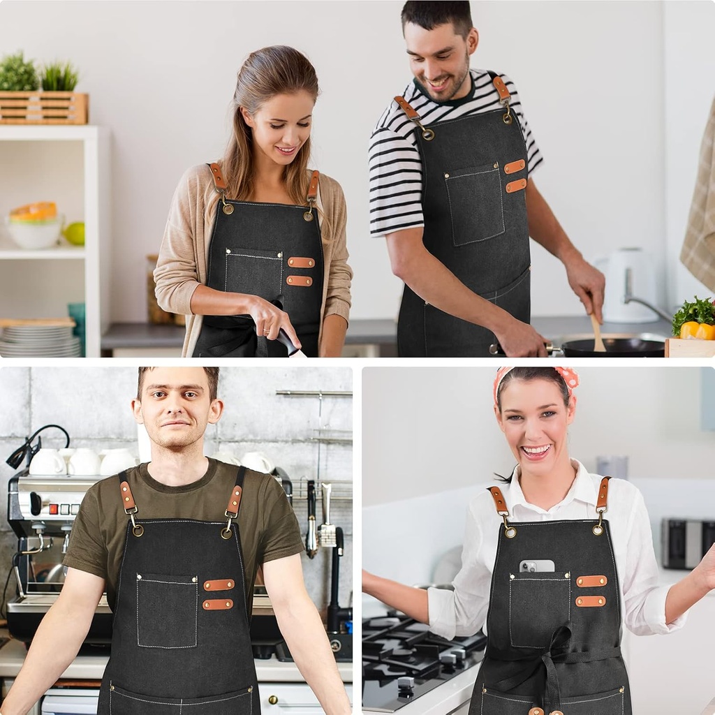 Delantal Gastronómico Unisex Jean Cocina Barbería Asado Chef