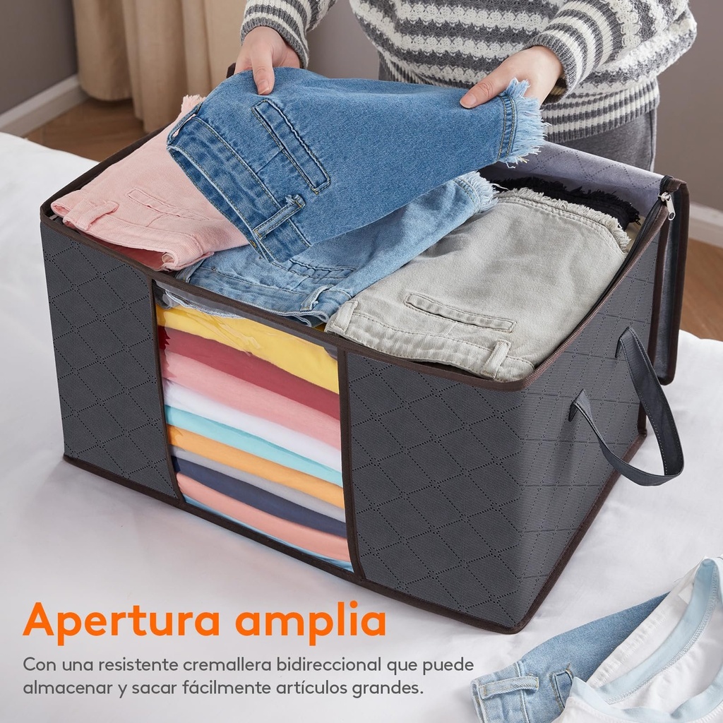 Set Caja Organizadora X2 Ropa Guarda Mantas Frazadas Tela QL