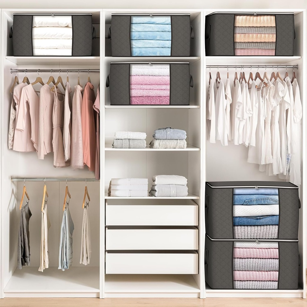 Set Caja Organizadora X2 Ropa Guarda Mantas Frazadas Tela QL