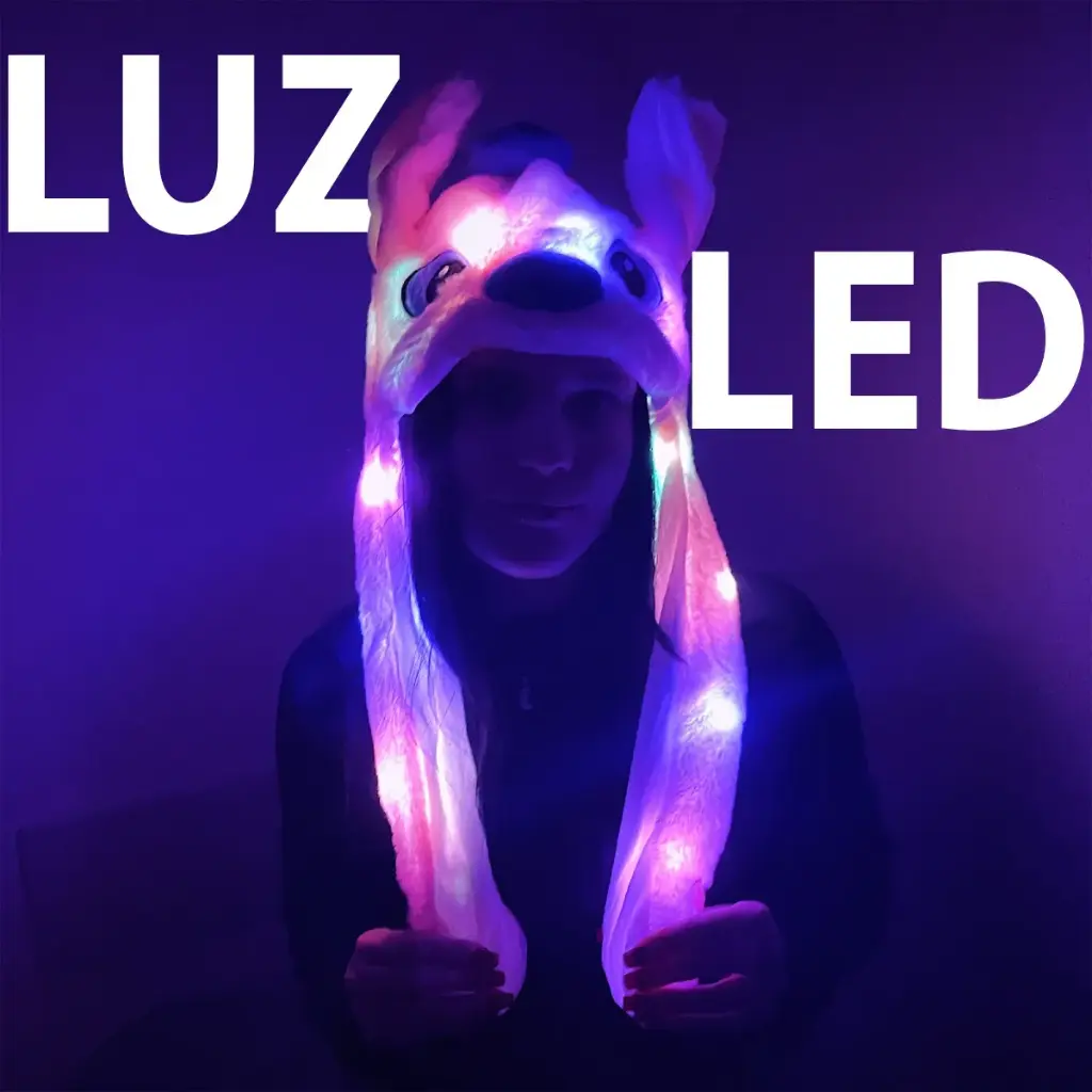 Gorro Niño Infantil Mueve Orejas Con Luces Led 