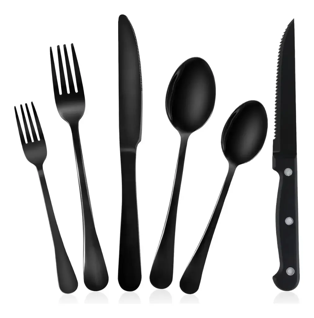 Juego De Cubiertos 24 Pzas Acero Inoxidable Cuchillo Carne ® 