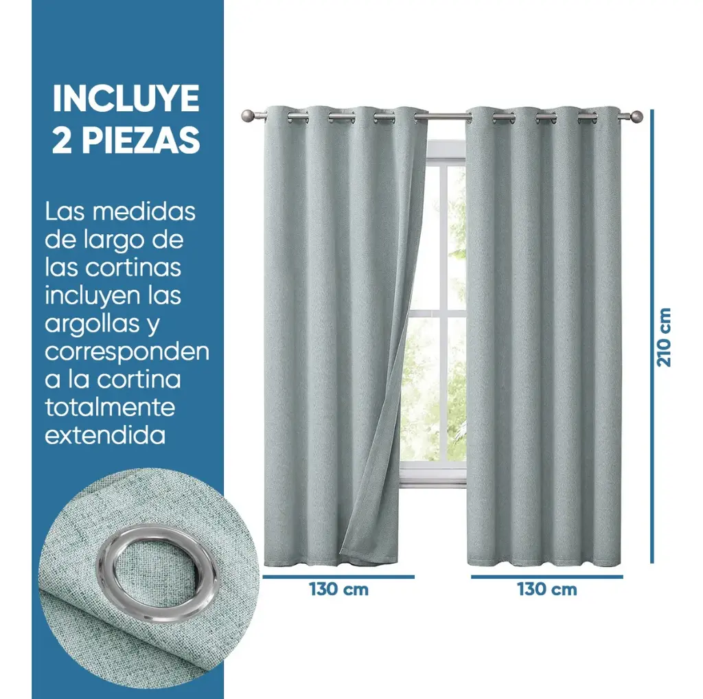 Cortina 100% Blackout Doble Faz Termica X2 Textura Tipo Lino 