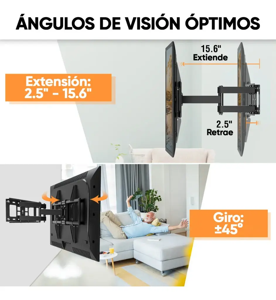 Soporte Articulado Movil Pared Tv Monitor De 32-80 Pulgadas® 