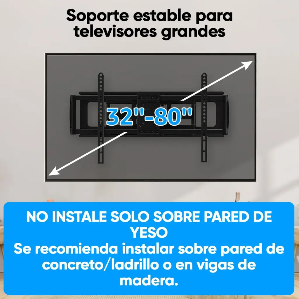 Soporte Articulado Movil Pared Tv Monitor De 32-80 Pulgadas® 