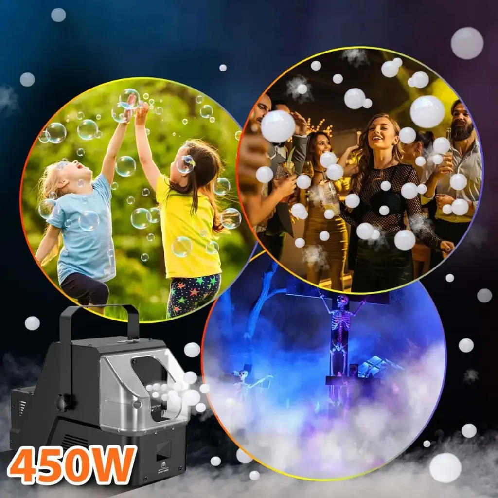 Maquina De Humo 450w Burbujas Fiesta Control Remoto Exterior
