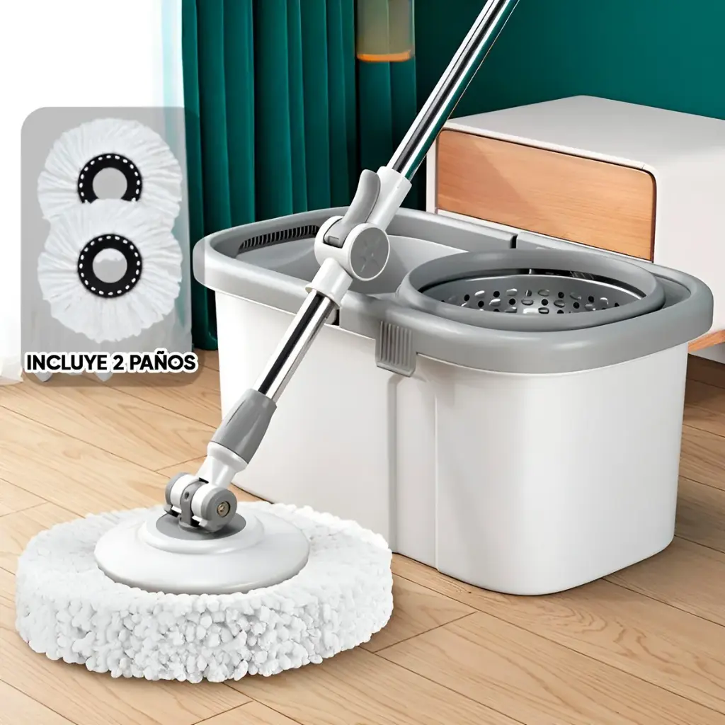 Mopa Giratoria Fuerte Y Duradera Escurridor En Metal