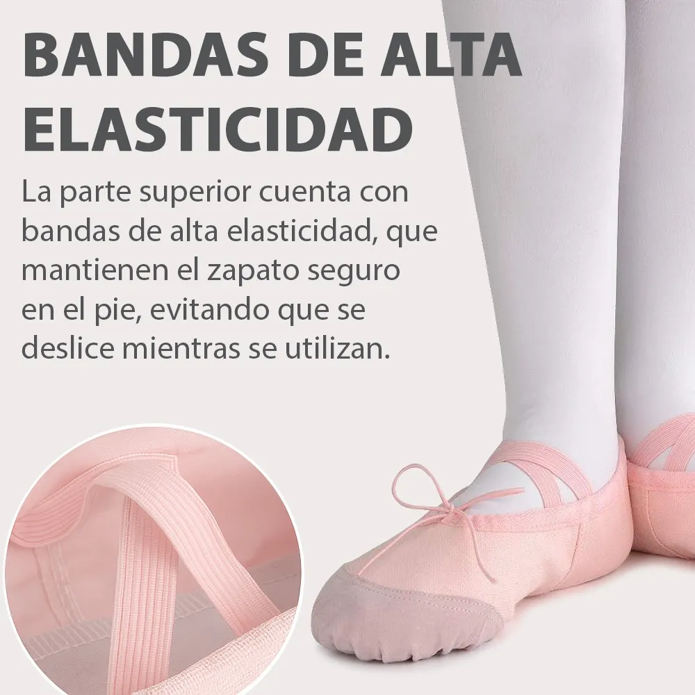 Zapatilla De Ballet Lona Entrenamiento Con Puntera Reforzada