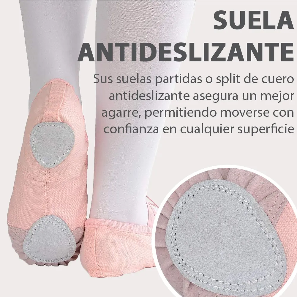 Zapatilla De Ballet Lona Entrenamiento Con Puntera Reforzada