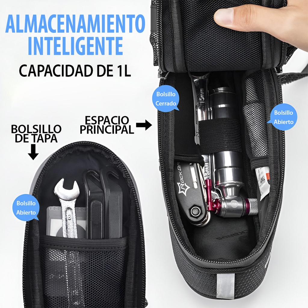 Bolso Rockbros Para Debajo Del Asiento Con Soporte Para Cara