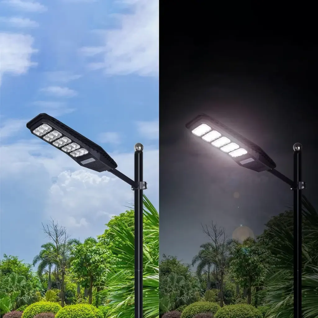 Foco Led Panel Solar 500w Con Brazo Exterior C/remoto
