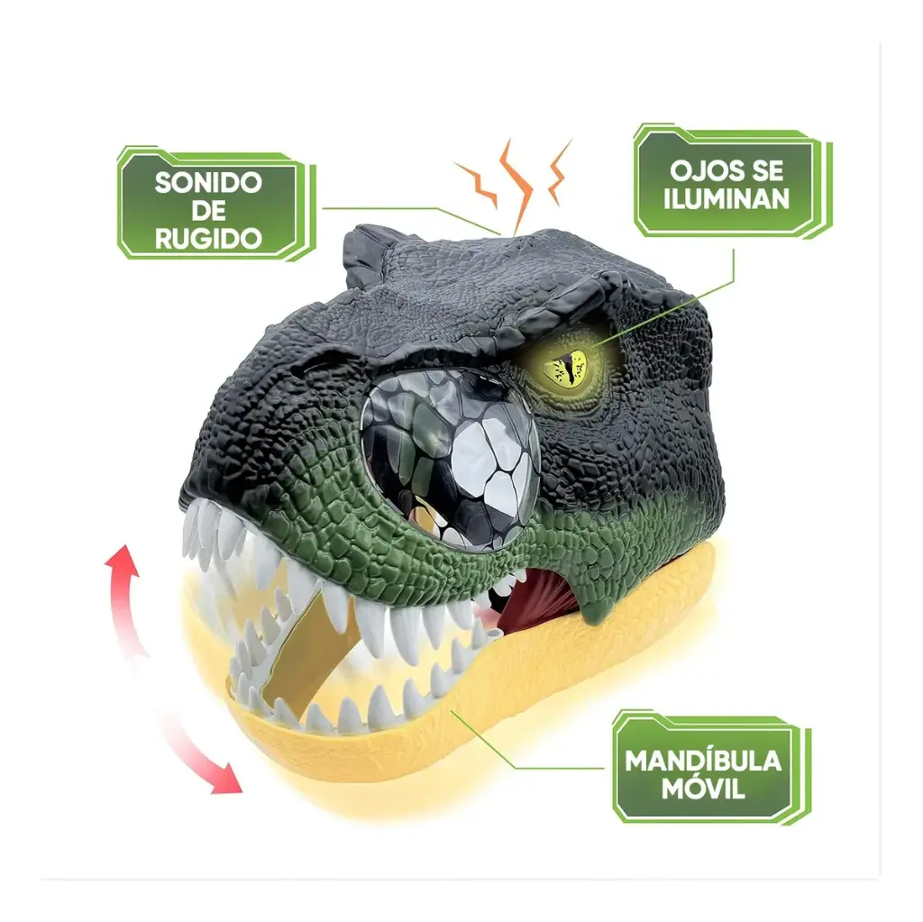 Mascara Dinosaurio Jurassic Luces Y Sonido Halloween