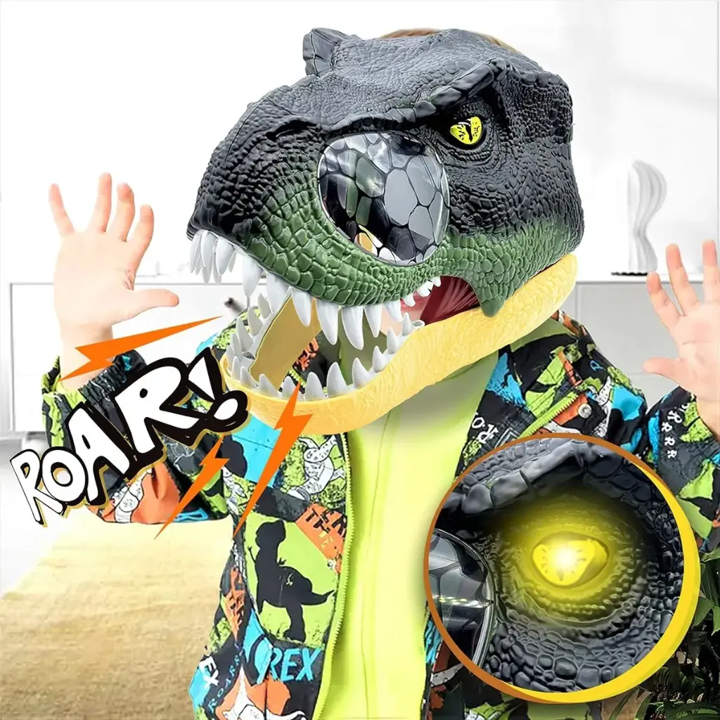 Mascara Dinosaurio Jurassic Luces Y Sonido Halloween