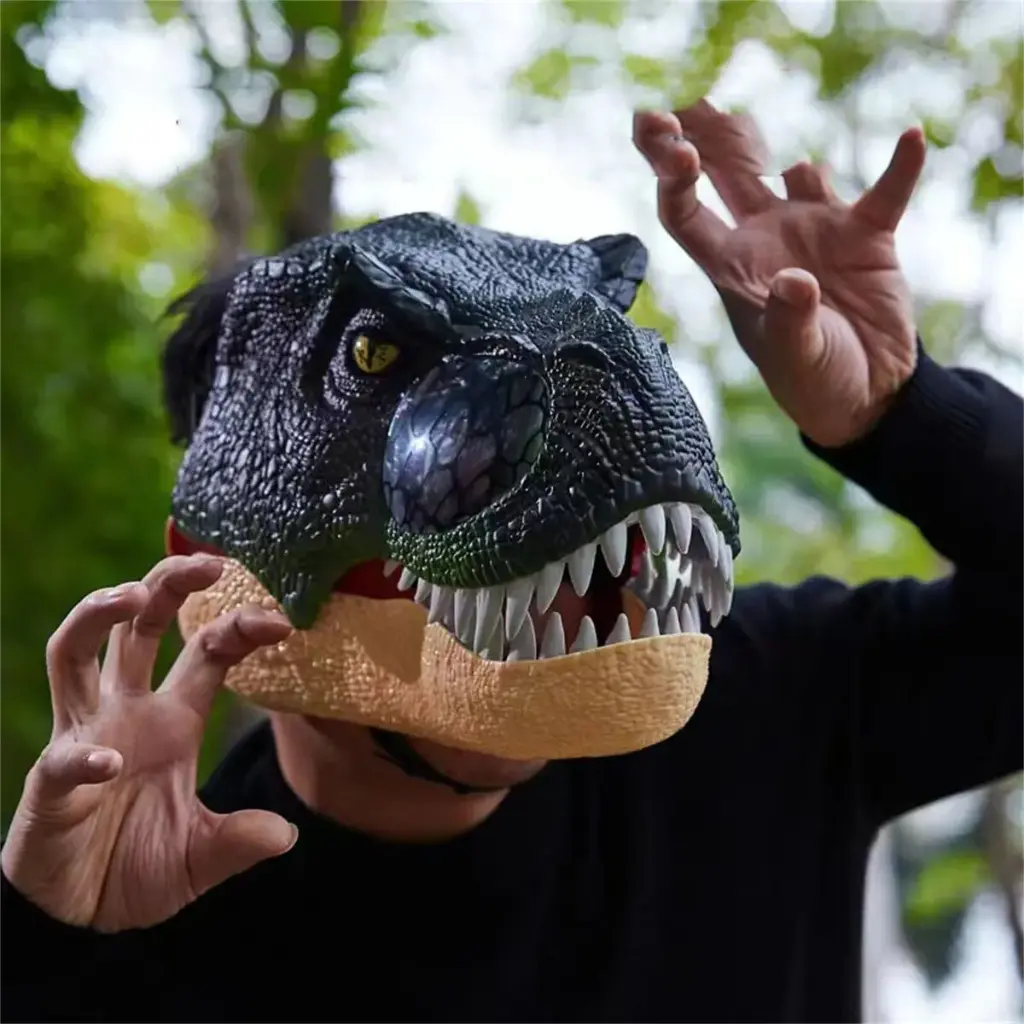 Mascara Dinosaurio Jurassic Luces Y Sonido Halloween