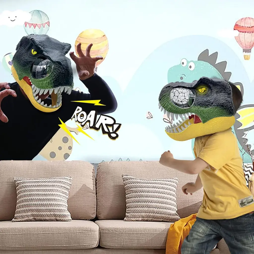 Mascara Dinosaurio Jurassic Luces Y Sonido Halloween