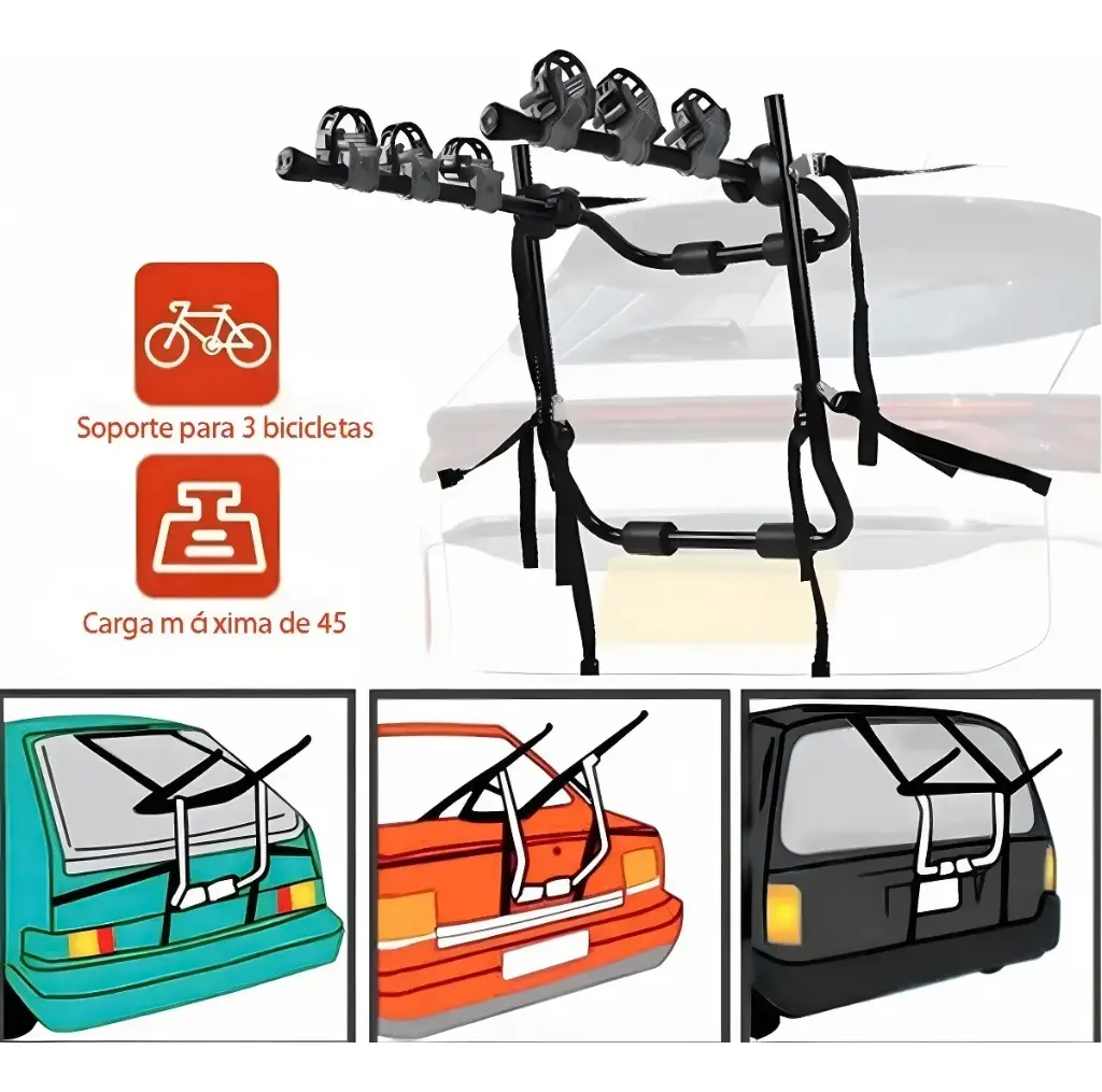 Soporte Porta Bicicleta Auto 1-2 Bicicleta Carrier Cf-4009