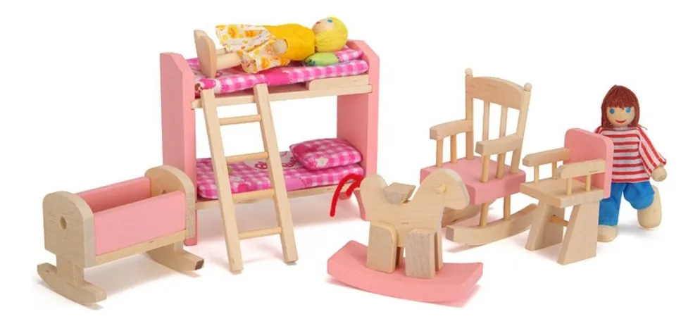 Set Muebles Madera Dormitorio Niños Kids Bedroom 10 Piezas