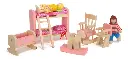Set Muebles Madera Dormitorio Niños Kids Bedroom 10 Piezas