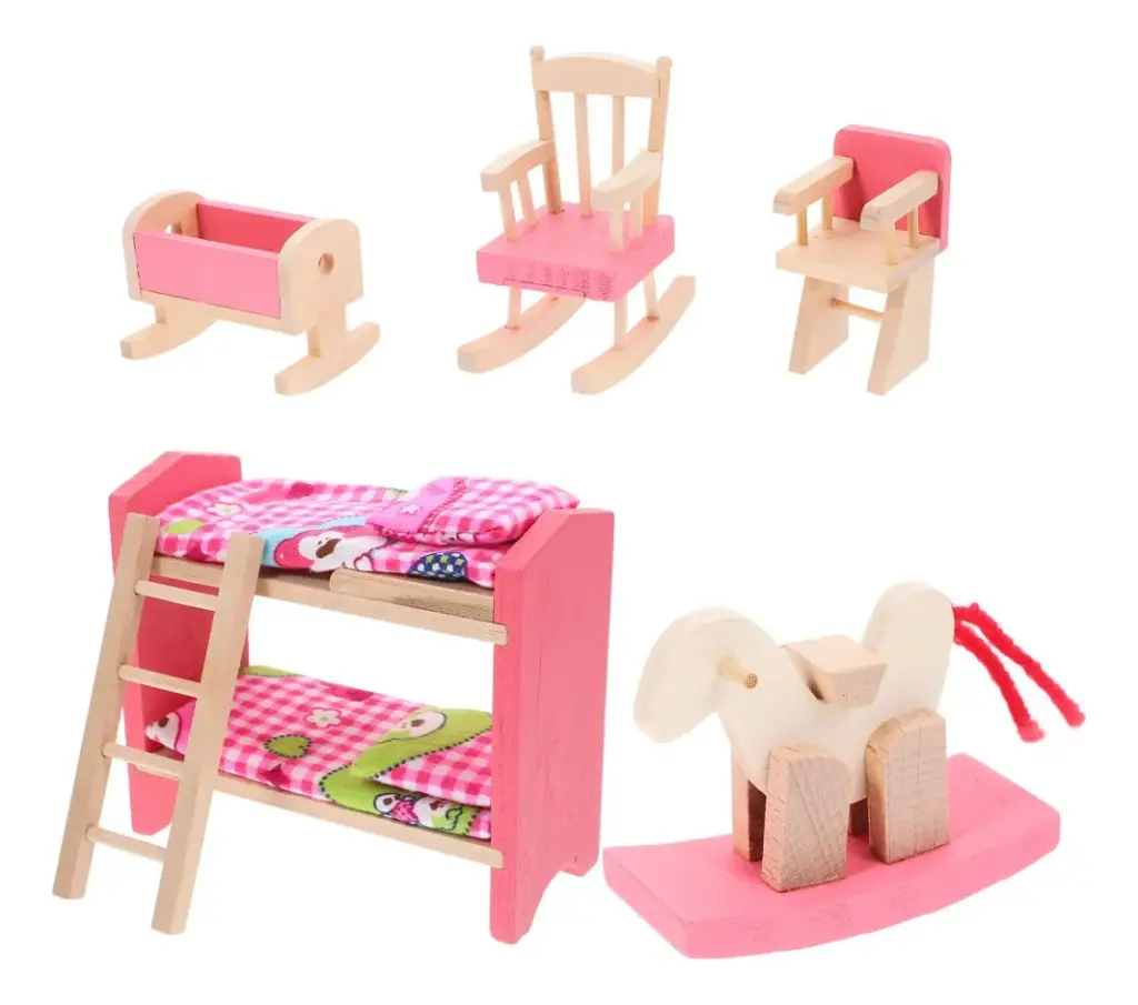 Set Muebles Madera Dormitorio Niños Kids Bedroom 10 Piezas