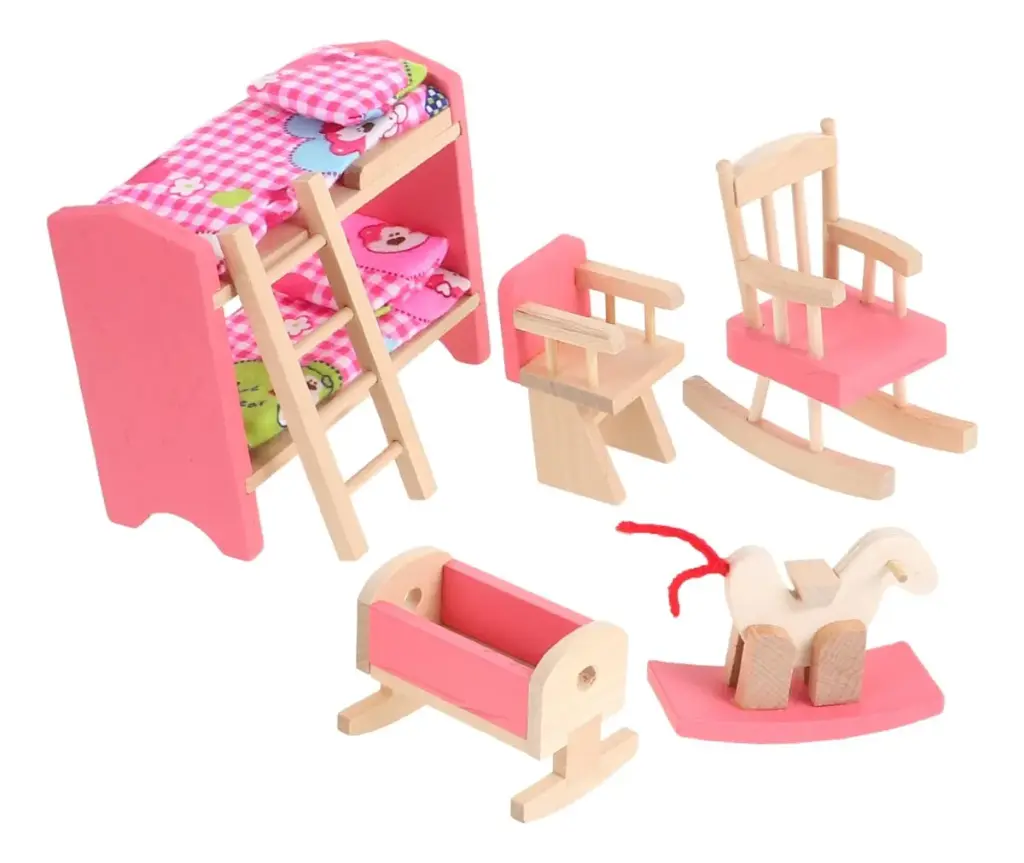 Set Muebles Madera Dormitorio Niños Kids Bedroom 10 Piezas