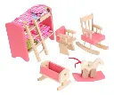 Set Muebles Madera Dormitorio Niños Kids Bedroom 10 Piezas
