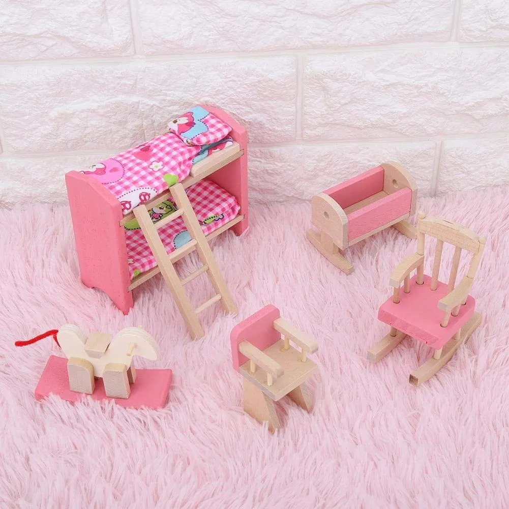 Set Muebles Madera Dormitorio Niños Kids Bedroom 10 Piezas