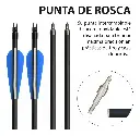 Set X5 Flecha Para Arco Fibra De Vidrio Y Punta Rosca 80 Cm