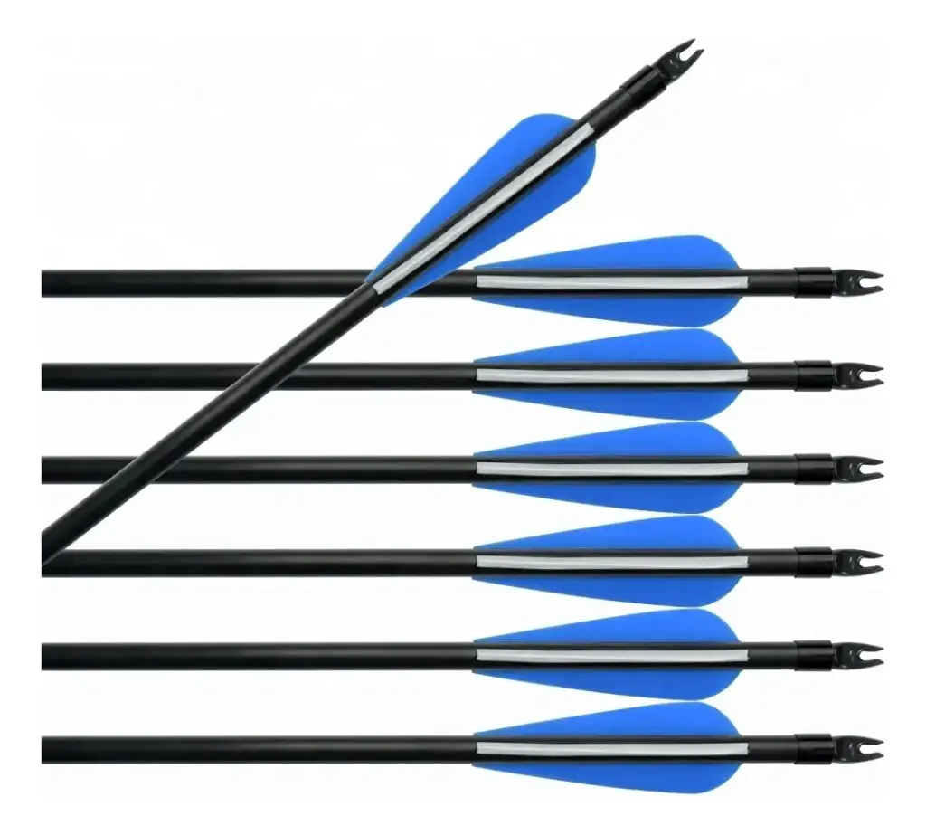 Set X5 Flecha Para Arco Fibra De Vidrio Y Punta Rosca 80 Cm
